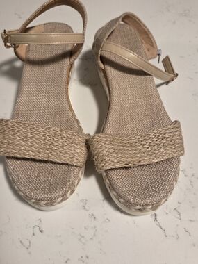 Neutral Beige Women's Espadrille Sandals - Brand